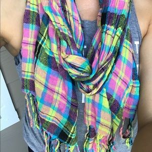 Multi Colored Plaid Scarf